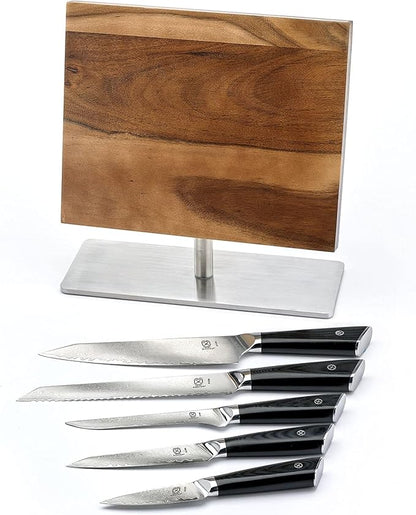 Mercer Culinary Premium Grade Super Steel 6-Piece Knife Set with Magnetic Stand, G10 Handles