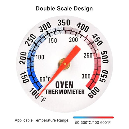 Stainless Steel Oven Thermometer for Electric/Gas Oven, Kitchen Cooking Grill Smoker Thermometer(50-300°C/100-600°F) (2)