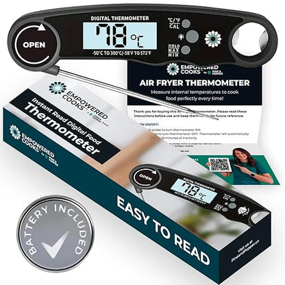 Cathy Yoder's Meat Thermometer Digital, Instant Read Food Thermometer for Cooking in Air Fryer Oven, BBQ, Grill & Baking. Measure Internal Temperatures Probe Easy Display Kitchen Grilling Accessories