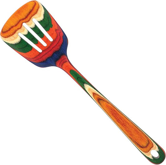 Totally Bamboo Baltique Marrakesh Collection 12-1/2" Wooden Slotted Spatula, Safe for Nonstick