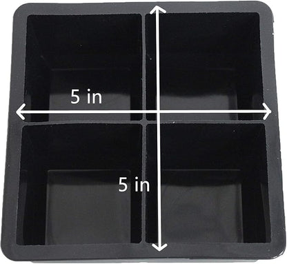 Silicone Ice Cube Trays Large for Whisky(2.5-Inches) - Whiskey Ice Cube Mold, With Easy Release Ice Cubes for Whiskey and For Cocktail,Food Grade (Black 1 Tray)