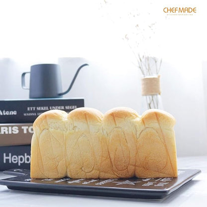 CHEFMADE Mini Pullman Loaf Pan with Lid, 0.66Lb Dough Capacity Non-Stick Rectangle Flat Toast Box for Oven Baking 2.8" x 8.1"x 2.8"(Champagne Gold)