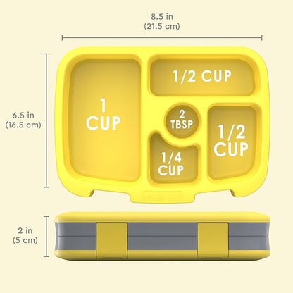 Bentgo Kids Prints Leak-Proof, 5-Compartment Bento-Style Kids Lunch Box - Ideal Portion Sizes for Ages 3-7, Durable, Drop-Proof, Dishwasher Safe, & PFAS & BPA-Free Materials (Construction Trucks)