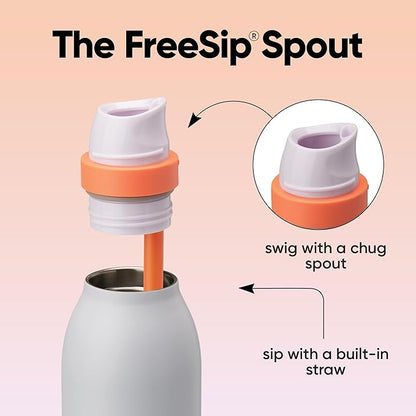 Owala FreeSip Twist Insulated Stainless Steel Water Bottle with Straw for Sports and Travel, BPA-Free, 24-oz, Scream Green