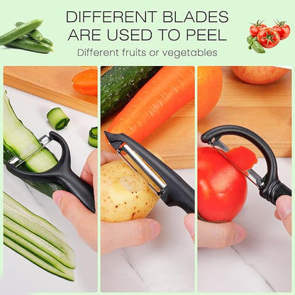 Senbowe Upgrade Potato Peeler for Kitchen, 6PCS Stainless Steel Vegetable Peeler, I and Y Veggie Food Peeler for Apple Fruit Carrot Zucchini Cucumber,Good Grip Makes Peeling Very Easy