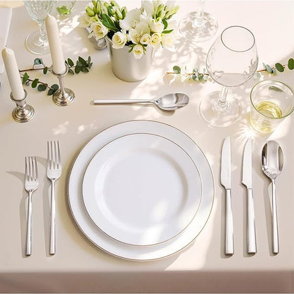 KINGSTONE Silverware Set with Steak Knives, 48-Piece Forged Flatware Set Cutlery Set Premium Stainless Steel, Service for 8, for Kitchen, Home, Wedding, Party, Mirror Polished and Dishwasher Safe