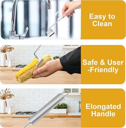 orn Cob Stripper, Long Handle Corn Peeler for Corn on the Cob Stainless Steel Corn Stripping Tool Fast and Safe, Suitable for Home Kitchens, Restaurant Chefs, Outdoor Dining Enthusiasts