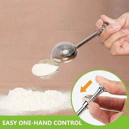 HULISEN Stainless Steel Biscuit Cutter Set, Flour Duster, Pastry Scraper and Dough Blender, Sturdy & Long-Lasting with Ergonomic Rubber Grip, Professional Baking Dough Tools, Gift Package (4 Pcs/Set)
