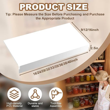 5 Pcs Wire Rack Covers 36x12x2.5 inch PVC Pantry Shelf Cover 0.31 inch Thick Removable Closet Wire Rack Shelf Covers,Decoration Kitchen Bathroom Office Shelving (Light Luxury White,36x12x2.5inch)