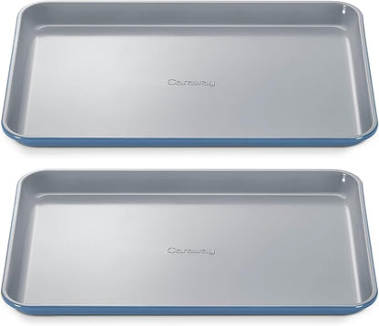 Caraway Non-Stick Ceramic Medium Baking Sheet - Naturally Slick Ceramic Coating - Non-Toxic, PTFE & PFOA Free - Perfect for Baking, Roasting, and More - Medium (15" x 10") - Slate