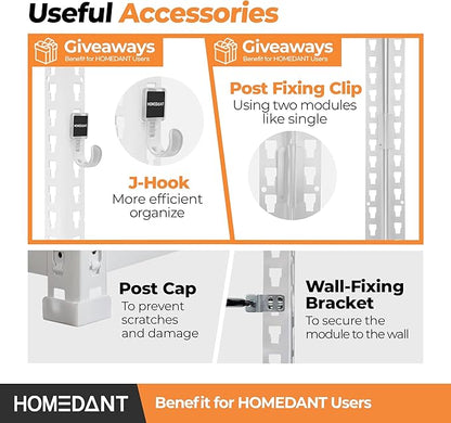 HOMEDANT 5 Tier White Storage Shelves Adjustable Laminated Boltless Garage Metal Shelving Unit Heavy Duty Utility Rack Shelf Warehouse Pantry Closet Kitchen 35.9" W x 16.2" D x 71.3" H White 1Pack