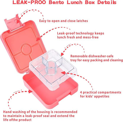 Rainbow Bento Lunch Box Set, 25.36 oz Capacity, Stainless Steel Insulated Soup Thermo, Leak-proof Bento Box, Microwave and Dishwasher Safe