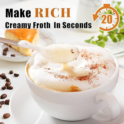 Nahida Milk Frother Wand for Coffee Frother Handheld with Stand Electric Whisk with 3 Heads 3 Speeds Drink Mixer Coffee Frother Foam Maker For Latte, Cappuccino, Hot Chocolate, Egg - Green