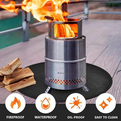 36" Round Fire Pit Mat for Solo Stove Bonfire, Fireproof Mats for Under Reusable Oil-Proof Waterproof BBQ Pad for Deck Patio Grass Outdoor Indoor Grill Solo Stove Accessories