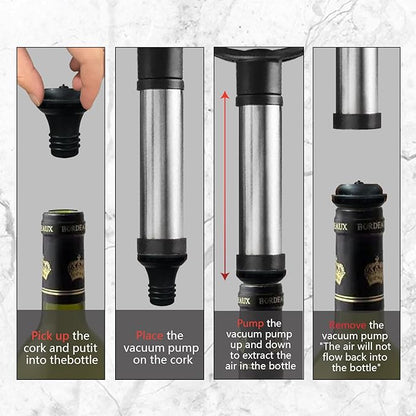Electric Wine Opener Set, Cordless Electric Corkscrew Wine Opener, Premium Wine Gifts Box with Automatic Wine Openers, Foil Cutter, Foil Cutter, Wine Aerator, Vacuum Pump, 4 Stoppers, Rechargeable