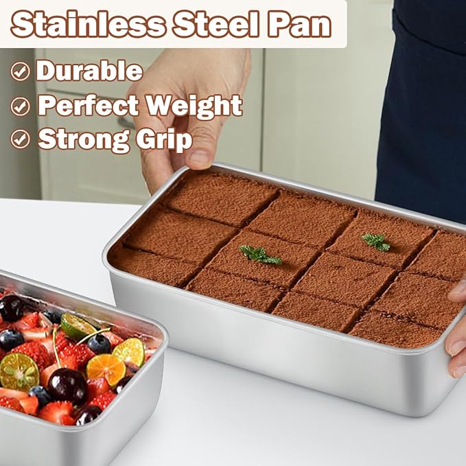 LIANYU 9 Pack Bread Loaf Pans for Baking 9x5Inch, Stainless Steel Meat Bread Baking Pans, Loaf Tin for Homemade Banana Sandwich Sourdough