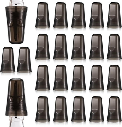 Chengu 24 Pieces Liquor Bottle Covers Pour Spout Covers Bar Toppers for Bottles Universal Pour Dispenser Dust Translucent Silicone Rubber Spout Caps for Bar Home Kitchen Tools Supplies (Black)