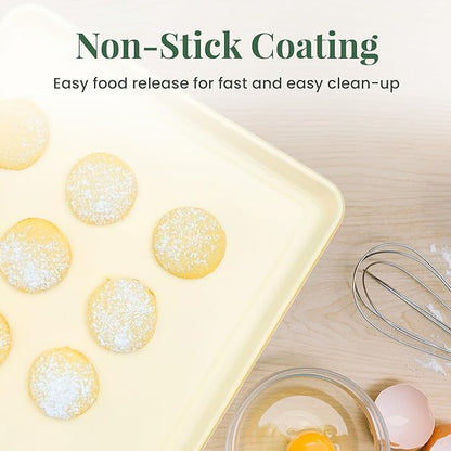 Larder & Vine 8-Piece Bakeware Set | Non-Stick Baking Set with Ceramic Finish | PFAS, PFOA, PTFE, and BPA Free Baking Essentials | Baking Sheets, Muffin Tins and Assorted Baking Pans | Limoncello