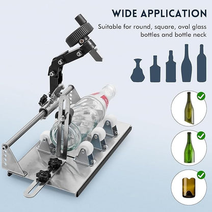 Upgraded Glass Bottle Cutter kit, Wine Bottle Cutter, Glass Bottle Cutter Set Glass Bottle Cutter for All Shapes, Bottle Cutter Glass Cutter kit Round and Square, Wine Bottle Cutter Tools, Bottle DIY