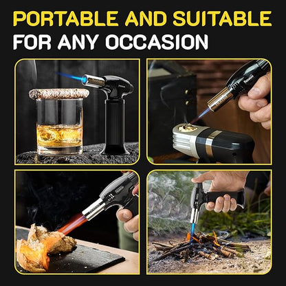 Cocktail Smoker Kit Butane Torch - Premium Quality Wood - Wooden Bar Smoker for Cocktails - Old Fashioned Cocktails, Whiskey or Bourbon, Drinks - Gift for Men