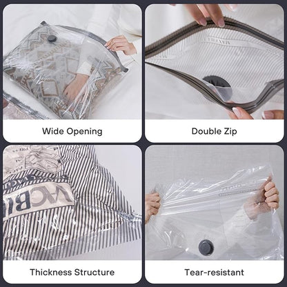 12-Pack Travel Vacuum Storage Bags, Lightweight Space Saver Bags for Luggage (Pump Not Included)