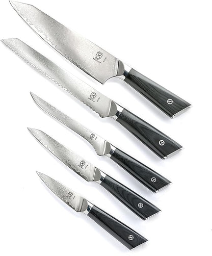 Mercer Culinary Premium Grade Super Steel 6-Piece Knife Set with Magnetic Bamboo Stand, G10 Handles