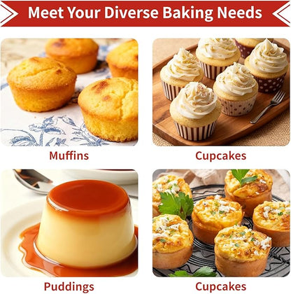 Silicone Muffin Pan with Metal Reinforced Frame,2 Pcs 2.9" Regular Size 12 Cups Egg Bite Mold,Non-Stick,Easy Release,For Egg Muffins, Cupcakes, Large Muffins,Cheesecakes(Orange + Red)