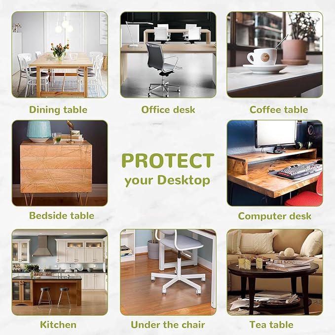 24" x 30" Clear Table Cover Protector, Waterproof PVC Table Pad for Dining Room, Kitchen, Office