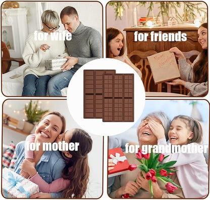 Chocolate Bar Mold,2pcs Silicone Deep Chocolate Bar Molds with 100pcs Bags,Non-Stick Thick Chocolate Bar Molds for Dubai Chocolate Bar,Candy,Chocolate Snacks
