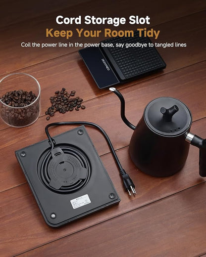 Electric Kettles - Gooseneck Electric Kettle with 7-Level Temperature Control,1-Liter Stainless Steel Inner 1000-Watt Quick Heating Hot Water kettle for Pour Over Coffee & Boil Hot Water