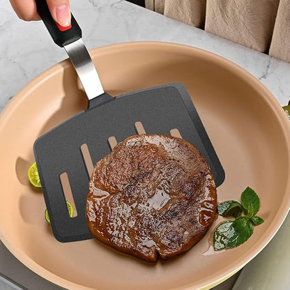 Tenta tenta kitchen Silicone Fish Spatula Turner Wide Pancake Spatulas for Nonstick Cookware Pans Omelette Egg Spatula 600°F Heat-Resistant Kitchen Silicone Utensils