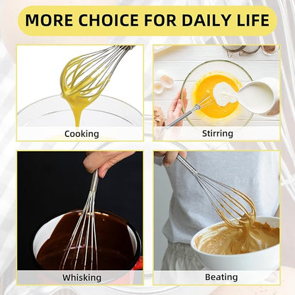 Baderke 30 Pcs 6 Inch Mini Whisk Bulk Small Whisks for Cooking 304 Stainless Steel Tiny Whisk for Baking, Whipping, Beating Eggs, Mixing Sauces, Blending Ingredients