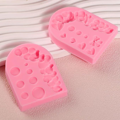 2 Pcs Hemisphere Pearl Bubble Fondant Molds, Bow 3D Chocolate Ball Silicone Mold, Home Baking Lace Cake Border Candy Mold for Sugar Craft, Gum, Clay, Resin