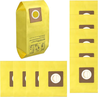 AH10243 Disposable Vacuum Bag for Hoover Commercial CU2 Vacuum Cleaner CH54013 CH54015 CH54113 CH54115 Upright Bags for HushTone Replacement, Yellow (10 Pack)