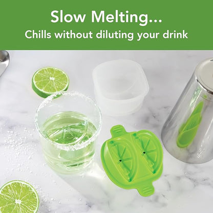 Tovolo Ice Cubes Mold Pack of 2 Large Craft Ice Molds for Whiskey Bourbon Cocktails, Easy Fill No Leak Silicone Ice Molds Gift for Him Stackable Dishwasher Safe BPA Free Heart Ice