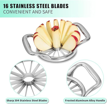 LIIGEMI 5.5 Inch Extra Large Apple Slicer,16-Slice Thin Apple Slicer and Corer,Cutter, Divider, Wedger for Fruits and Vegetables，Gifts for Mom，Sharp and Sturdy，Easy to Use