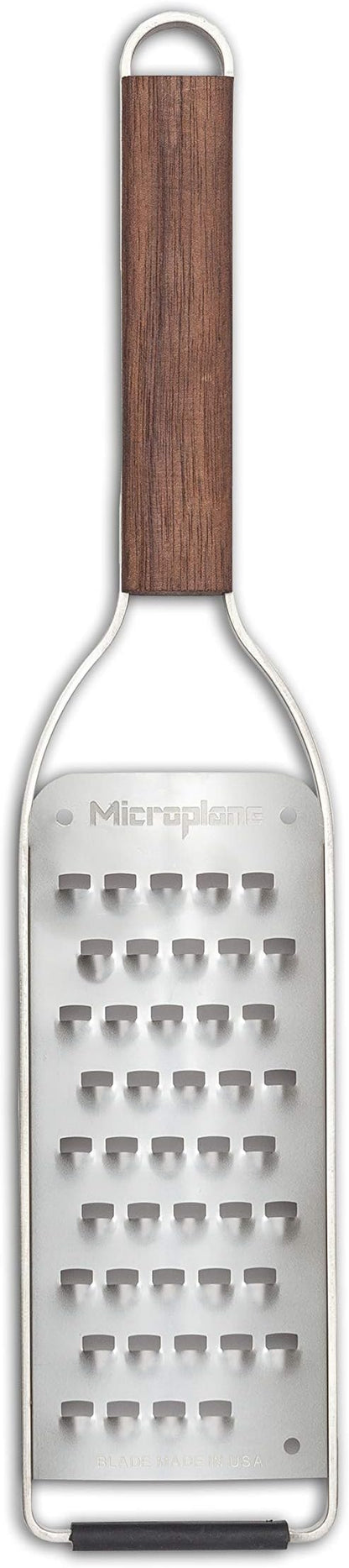 Microplane Master Series Wood Handle Stainless Steel Frame Extra Coarse Blade Cheese Grater