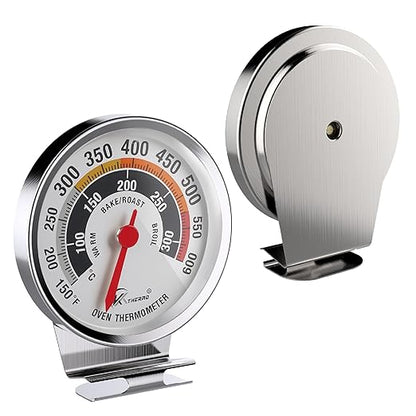 NSF Certified Oven Thermometer - KT THERMO 3in Analog Appliance Thermometer with Wide 150-600°F Temperature Range, Stainless Steel, Large Dial for Easy Reading