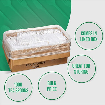 1000 Count Bulk Cutlery (Tea Spoons, White)