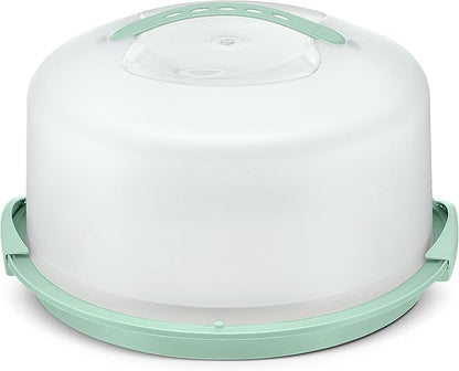 Tribello Extra Large Cake Storage Container, Cake Carrier With Handle Holds Cake 12 X 12 X 5 (Mint Green)