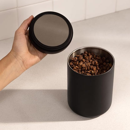 Fellow Atmos Electric Vacuum Canister & Storage Container - Airtight Coffee & Food Storage Containers - Coffee Containers - (Matte Black, 0.7 Liter)