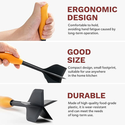 Li&Zhao Ground Beef Chopper Tool - Meat Chopper for Ground Beef Ground Meat Smasher Hamburger Smasher Tool Ground Beef Masher Meat Spatula Chopper Potato Mashers Heat Resistant Nylon for Mix (Orange)