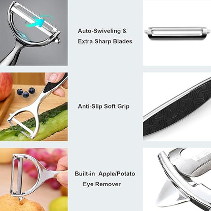 Vegetable peelers for Kitchen, Y shaped peeler for Vegetables, Fruits, Potatoes with Ergonomic Grip, 1 Pack
