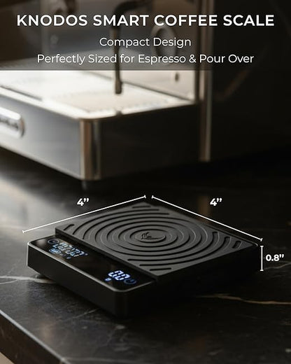 Smart Coffee Scale – Easy Use Digital Espresso Scale with Timer, Auto Tare & Flow Rate Indicator – Compact Rechargeable Weight Scale for Drip Coffee, Pour Over & Matcha