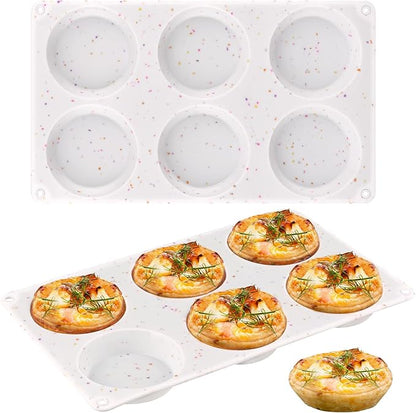 Sakolla 2 Pack Muffin Top Pans, Silicone Egg Molds for Breakfast Sandwiches 3 Inch Round Baking Pan for English Muffins, Egg Bites, Hamburger Bun, Corn Bread, Whoopie Pies, Tarts