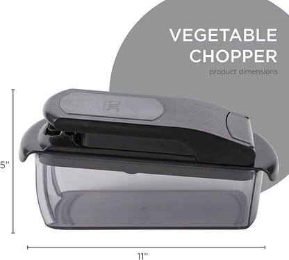 Cook with Color Vegetable Chopper - Multifunctional 11 in 1 Vegetable Chopper with Container - Food Chopper to Dice, Chop, Slice, Julienne and Spiralize, Black