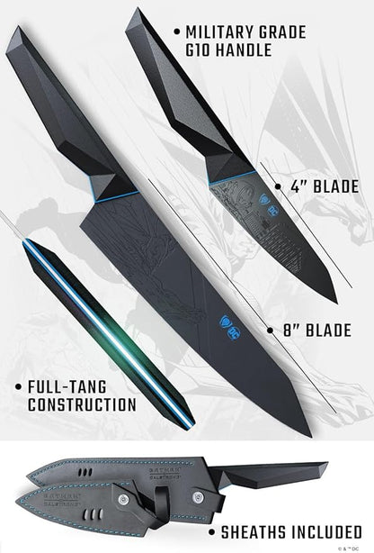 Dalstrong Knife Set - 2 Piece - BATMAN™ Shadow Black Edition - 8" Chef Knife 3.75" Paring Knife - High Carbon 7Cr17MoV Steel - Black Titanium Kitchen Knife - Collection Item - G10 Handle - Sheath