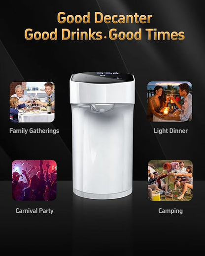 5-in-1 Electric Wine Decanter with Aerator,Digital Alcohol Bottle Dispenser Adjustable Dosing,Smart Whiskey Pourer, Liquor/Spirits Pump Automatic,Nice Gifts for Women Men Mom Dad Husband Boss (White)