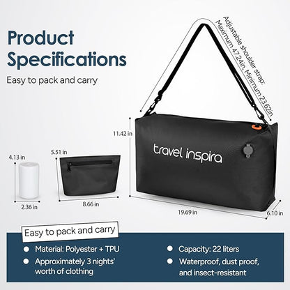 Vacuum Bags for Travel Luggage with Wireless Pump, Compression Bags for Carry On Suitcases and Backpack, Vacuum Seal Packing cube for Cloth Packing (2PC + PUMP)
