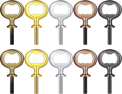 Patelai 10 Pieces Metal Bottle Opener Kit Blank Stainless Steel Bottle Opener Inserts Hardware for Wedding Wine Party DIY Project Craft Wood Turning